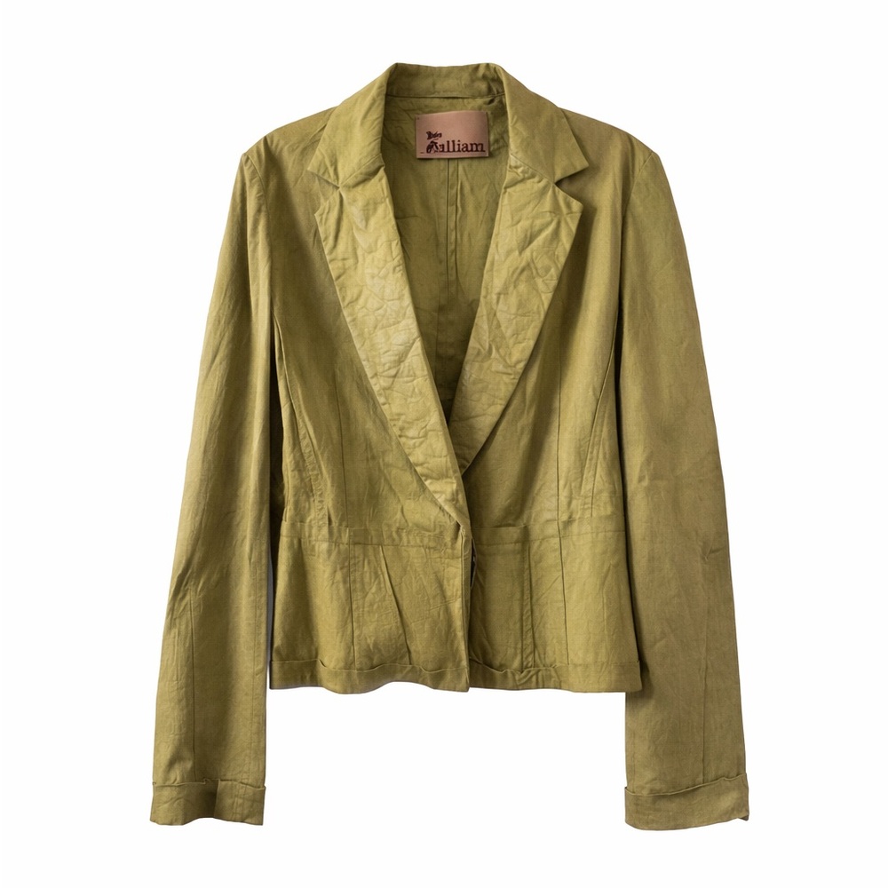 John Galliano Vintage Lambskin Leather Blazer Jacket circa 2000s Size 8